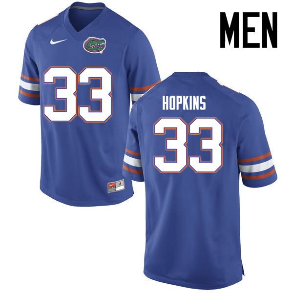 Men's NCAA Florida Gators Tyriek Hopkins #33 Stitched Authentic Nike Blue College Football Jersey KCB3365HY